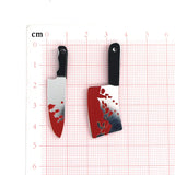 10pcs Double Sided Acrylic Bloody Halloween Dagger Charms for Jewelry Making