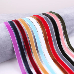 12Pcs/Set 10mm Velvet Choker Necklaces For Women Girls
