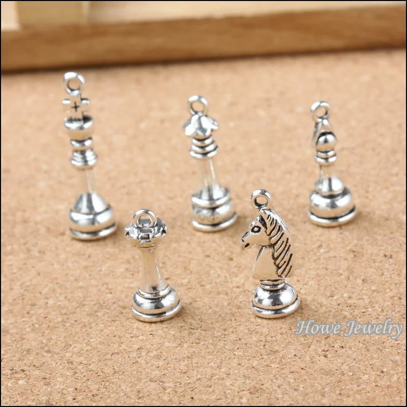 120PCS 3D International Chess Charm Pendant Vintage European Bracelet DIY 20126