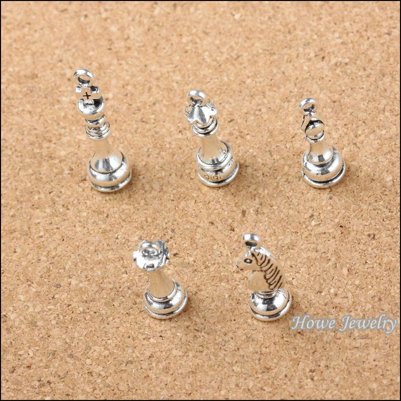 120PCS 3D International Chess Charm Pendant Vintage European Bracelet DIY 20126