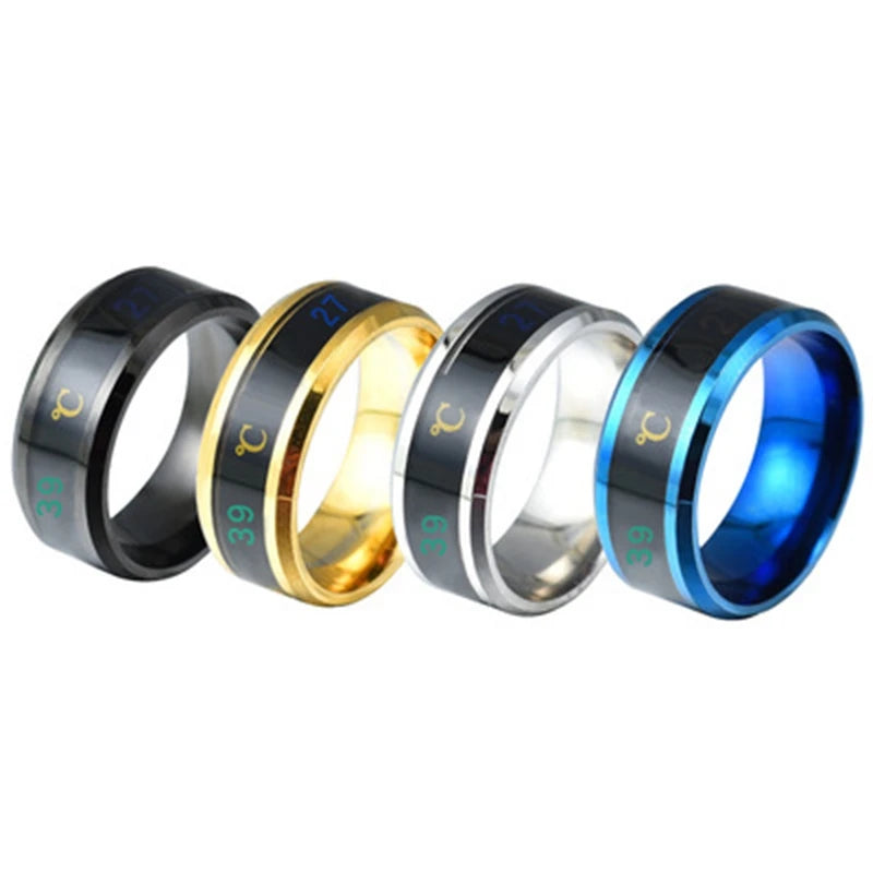 20Pcs Temperature Ring Titanium Mood Emotion Feeling Sensitive Rings Women Men