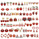 20PCS Enamel Alloy Pendants for Earrings Jewelry Making Purple Yellow Red Pink