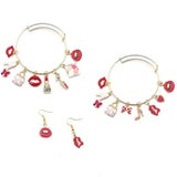 20Pcs Red Lips Mouth Charms Pendant for DIY Jewelry Making
