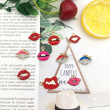 20Pcs Red Lips Mouth Charms Pendant for DIY Jewelry Making