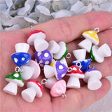 20pcs Colorful Mushroom Resin Charms for Earring DIY Jewelry Making