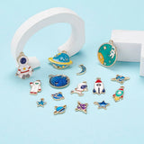20pcs Space Astronaut Enamel Charms for DIY Jewelry Making