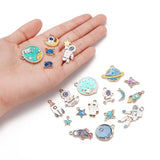 20pcs Space Astronaut Enamel Charms for DIY Jewelry Making
