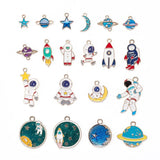 20pcs Space Astronaut Enamel Charms for DIY Jewelry Making