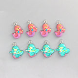 20pcs Mini Mermaid Resin Earring Charms for DIY Jewelry Making F167