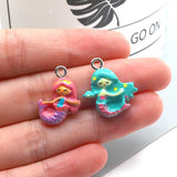 20pcs Mini Mermaid Resin Earring Charms for DIY Jewelry Making F167