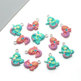 20pcs Mini Mermaid Resin Earring Charms for DIY Jewelry Making F167