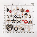 23 Enamel Women Jewelry Hearts Earrings Necklace Keychain Charms Pendant
