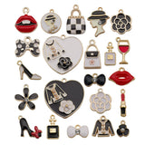 23 Enamel Women Jewelry Hearts Earrings Necklace Keychain Charms Pendant