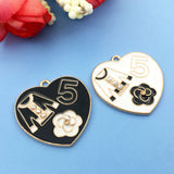 23 Enamel Women Jewelry Hearts Earrings Necklace Keychain Charms Pendant