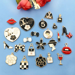 23 Enamel Women Jewelry Hearts Earrings Necklace Keychain Charms Pendant