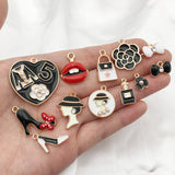 23pcs Lady Shoes Enamel Charms Pendants for DIY Jewelry Making