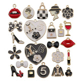 23pcs Lady Shoes Enamel Charms Pendants for DIY Jewelry Making