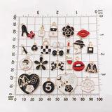 23pcs Lady Shoes Enamel Charms Pendants for DIY Jewelry Making