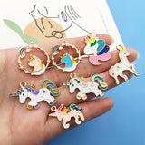 27pcs Enamel Unicorn Charms Colorful Animal Pendants DIY Jewelry Making