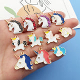 27pcs Enamel Unicorn Charms Colorful Animal Pendants DIY Jewelry Making