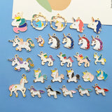 27pcs Enamel Unicorn Charms Colorful Animal Pendants DIY Jewelry Making