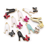 32pcs 4 Colors Mini Enamel High Heels Charms for DIY Jewelry Making