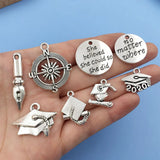 50pcs Graduation Cap Diploma Charms for DIY Jewelry Making Accessory