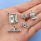 50pcs Graduation Cap Diploma Charms for DIY Jewelry Making Accessory