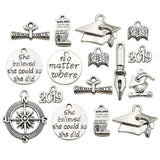 50pcs Graduation Cap Diploma Charms for DIY Jewelry Making Accessory