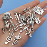 50pcs Music Notes Charms Metal Pendants for Jewelry Making DIY