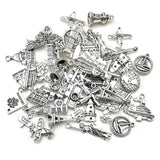 50pcs Travel Charms Tibetan Silver Pendants DIY Jewelry Findings