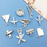 50pcs Travel Charms Tibetan Silver Pendants DIY Jewelry Findings