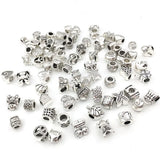 55pcs 55 Styles Alloy European Spacer Beads Charms DIY Bracelets Necklaces