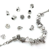 55pcs 55 Styles Alloy European Spacer Beads Charms DIY Bracelets Necklaces