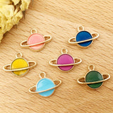 5pcs Enamel Plated Charms Alloy Moon Star Cat Pendant DIY Jewelry Making