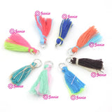 8 Satin Silk 2 Tone Mix Tassel 30mm Tassel Charm Jewelry Bracelet Earring