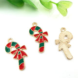 Alloy Enamel Elk Bell Snowflake Christmas Charm for Jewelry Making