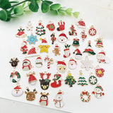 Alloy Enamel Elk Bell Snowflake Christmas Charm for Jewelry Making