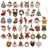 Alloy Enamel Elk Bell Snowflake Christmas Charm for Jewelry Making