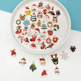 Alloy Enamel Elk Bell Snowflake Christmas Charm for Jewelry Making