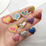 Enamel Love Heart Charm for DIY Jewelry Making Keychain Necklace