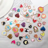 Enamel Love Heart Charm for DIY Jewelry Making Keychain Necklace