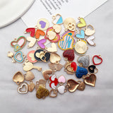 Enamel Love Heart Charm for DIY Jewelry Making Keychain Necklace