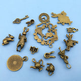Antique Bronze Alice in Wonderland Fairy Tales Tea Steampunk Victorian Charms