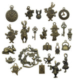 Antique Bronze Alice in Wonderland Fairy Tales Tea Steampunk Victorian Charms