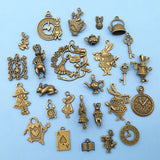 Antique Bronze Alice in Wonderland Fairy Tales Tea Steampunk Victorian Charms