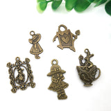 Antique Bronze Alice in Wonderland Fairy Tales Tea Steampunk Victorian Charms
