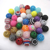 50Pcs 20mm Chunky Resin Rhinestone Ball Beads DIY Bubblegum Necklace Bracelet