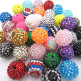50Pcs 20mm Chunky Resin Rhinestone Ball Beads DIY Bubblegum Necklace Bracelet