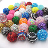 50Pcs 20mm Chunky Resin Rhinestone Ball Beads DIY Bubblegum Necklace Bracelet